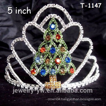 Lovely colored rhinestone christmas tree crown